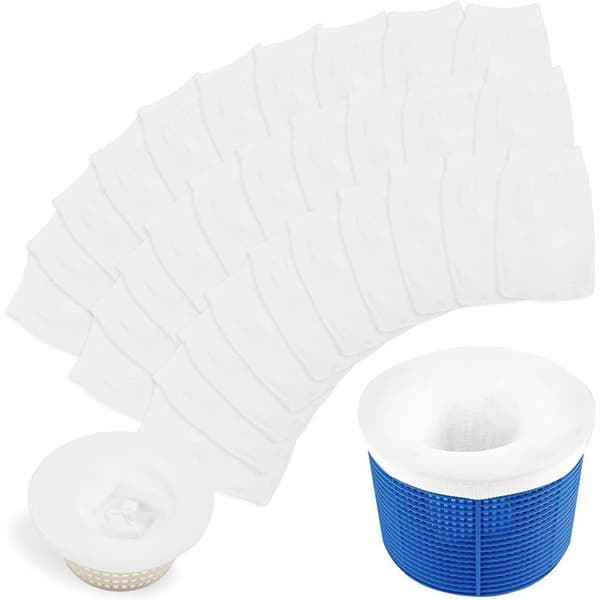 Pool Skimmer-sokker, 30 stk. Elastisk genanvendeligt pool-filter, 22x13 cm