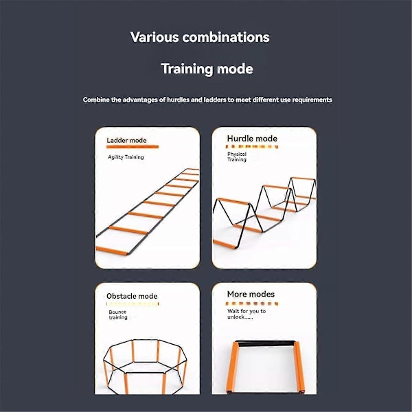 Foldbar Agility Stige Fodbold Træningsudstyr Spring Hastighed Koordination Fodarbejde Stige