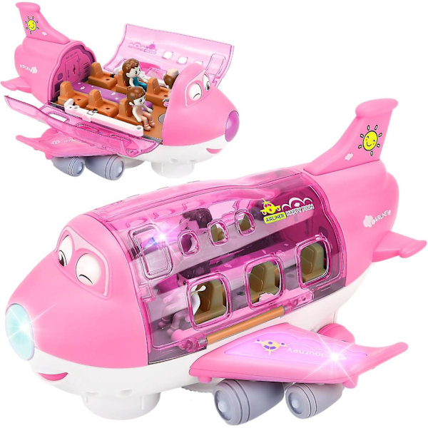 ane Legetøj til Piger over 3 år - 360 Graders Roterende Flylegetøj med LED-Blinkende Lys & Musikalske Lyde, Ideelt Barbie Fly til Lille Gave til Børn Pink -