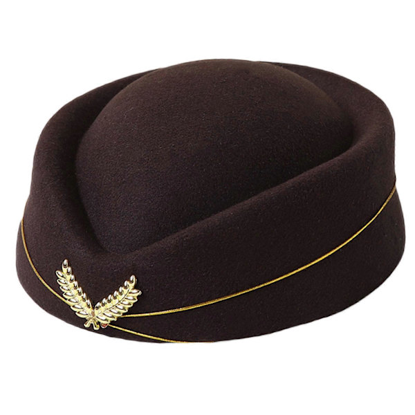 Stewardesse Hat Beret Hat Dame Flyværtinde Hat Party Favors Hatte Kostume Formelle Uniform Kasketter Tilbehør Kaffe Coffee