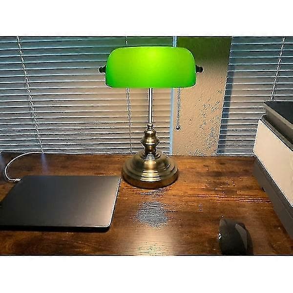 Glas Bankers bordlampe med lynlåsforbindelse (grøn) - Perfekt