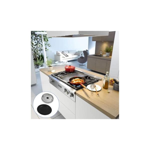 Gassbrenner og deksel til gasskomfyr, lang innvendig boss-type, sett med matte + ring + brenner til gasskomfyrer