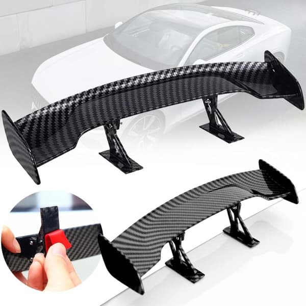 2 stk. Mini Bilspoiler, GM Sort Mini Bil Bagvingespoiler, Universal Mini Bilspoiler uden boring
