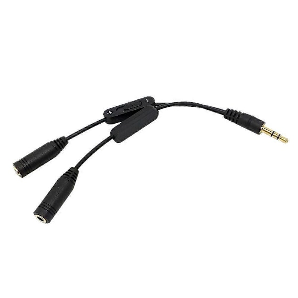Hodetelefon Splitter Adapter 3.5mm Hann til 2 Hunn Gullbelagt Hodetelefon Mikrofon Lyd Y Splitter for Nettbrett Mobiltelefon PC