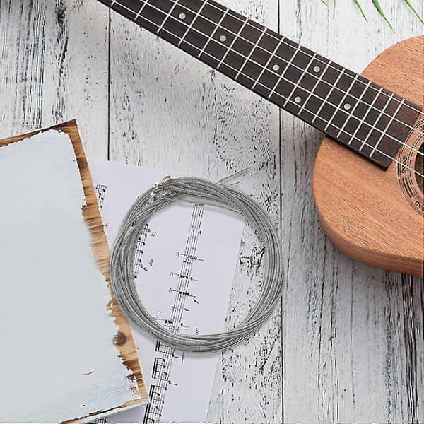 4 Stycken Bassträngar Basgitarrtillbehör Gitarrsträngar Silverpläterade Gitarr Musiktillbehör