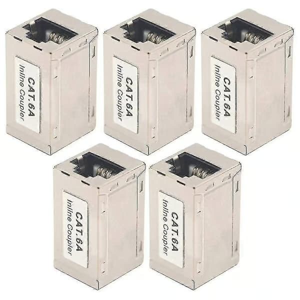 2025 Senaste modellen 5-pack Cat6A Ethernet-adapter koppling patchkabel RJ45-adapter Cat6 LAN-kontakt förlängning LAN