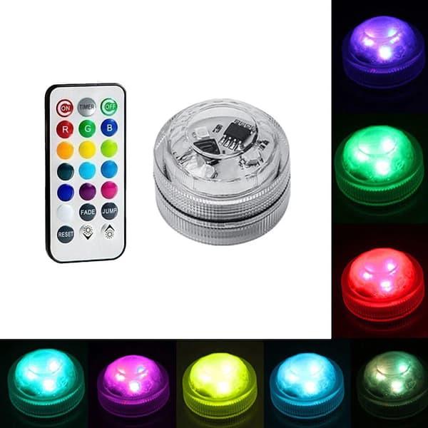 Flerfärgad LED-stämningsbelysning för bilinteriör, med fjärrkontroll.