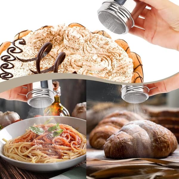 Florsockerströare, Kakaoströare, Sockerströare för florsocker, med lock, lämplig för matchapulver, kakaokryddpulver, cappuccinosocker