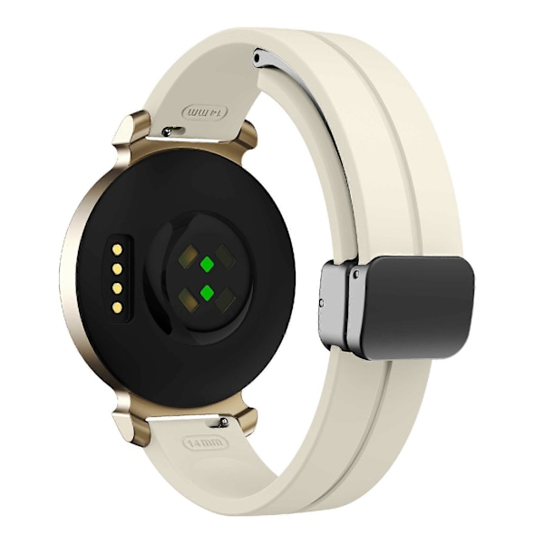 Silikonarmband för Garmin Lily 2 med Magnetisk Vikbar Spänne Starlight Black Buckle