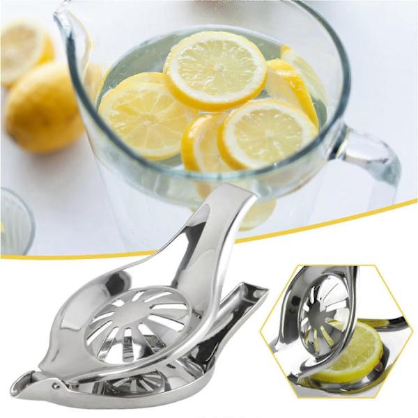 2 stk. Genting Rustfrit Stål Manuel Citronpresser Og Limepresser, Sølv Fugleformet Citronpresser Stainless steel round 1pcs