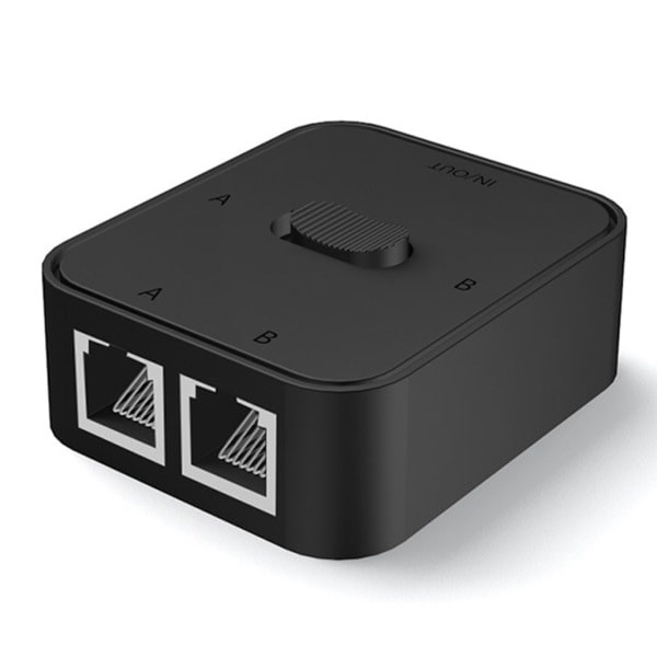 Manuel netværksswitch 2 ind 1 ud/1 ind 2 ud RJ45 netværksswitch gratis sort 0,06