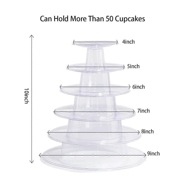 2025 Ny 6-vånings Macaron Tower Stativ för Bröllop, Födelsedagsfest, Cupcake Tårta Plast Display Stativ