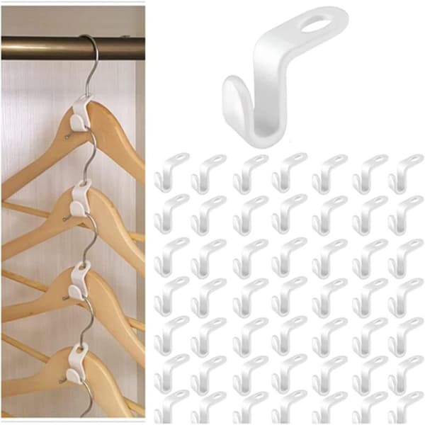 Pakke med 50 Drop Connection-hengere for kaskadehengere, plassbesparende hengerhooks