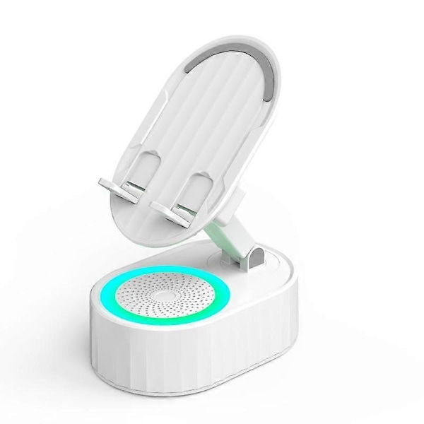5 i 1 Mobiltelefonhållare Trådlös Induktionsljud Bluetooth-högtalare Telefonhållare White