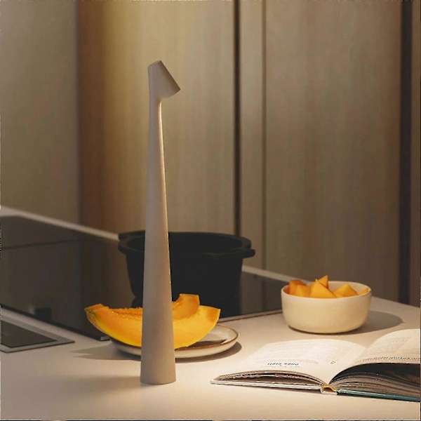 Elegant Slank Konisk Fod Bordlampe Bærbar Dæmpbar Led Skulptur Lys Dec Black