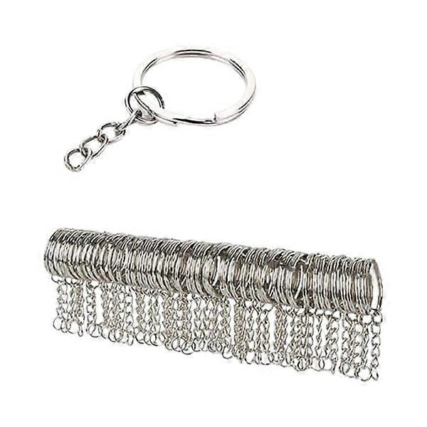50-pack nyckelringar kort kedja 25 mm Silver