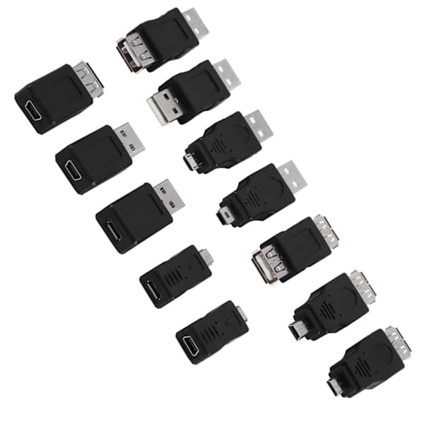 12-pakning USB 2.0 Micro Mini USB-adapterkonverter