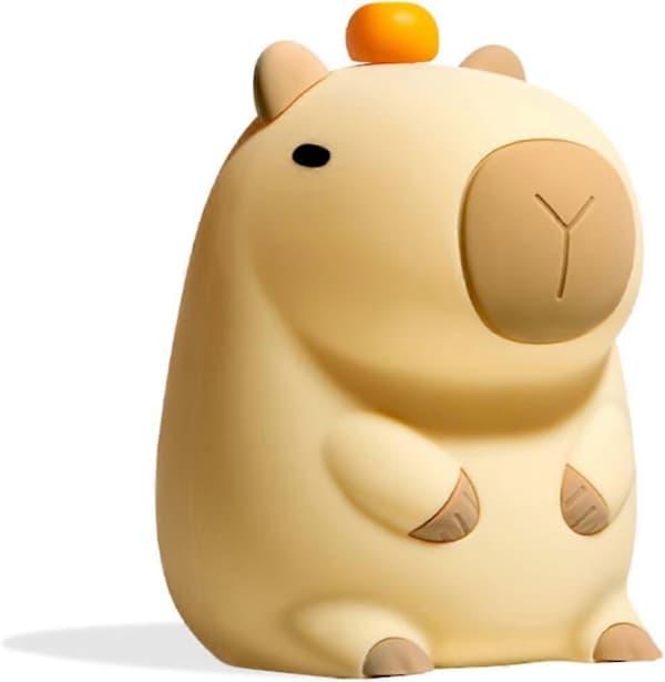 Capybara - Capybara Silikone Natlampe, LED Natlampe, USB-opladning og Timerfunktion til Børneværelse, Sengebord