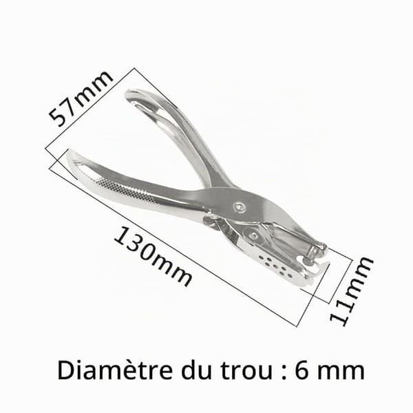 1 st Enkel hålslagare 6 mm - Pappersstans, Pappershålslagare, Silver