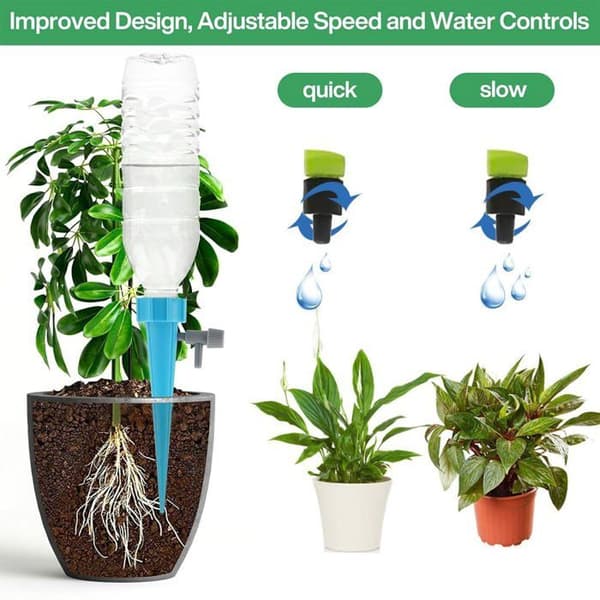 Dryppflaske, 20 stk. automatisk vanningssystem, automatisk plantevanner, dryppvanning, med ventiler