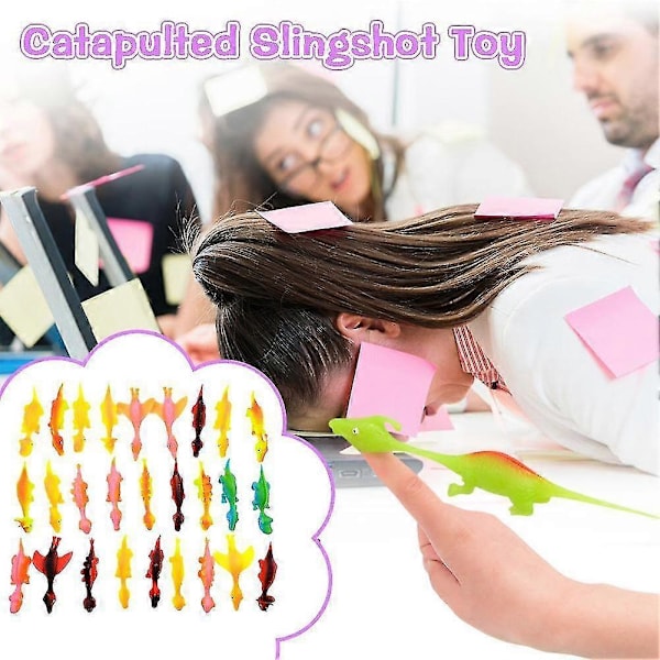 10 stk. Lingshot Dinosaur Fingerlegetøj Flyvespil Stressresistent Elastisk-God kvalitet