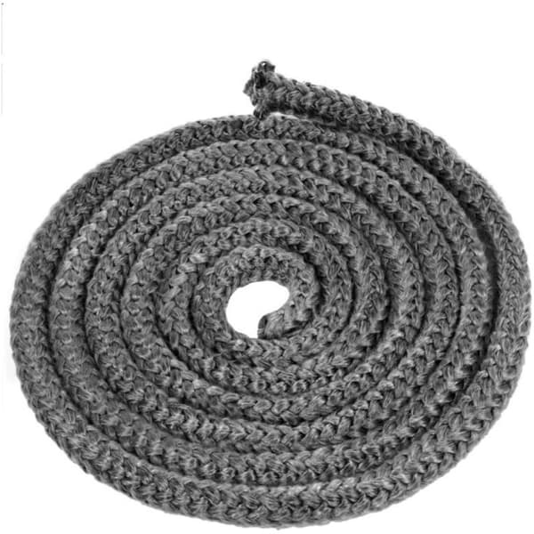 Flätad packning för eldstadsinsatser och kaminer, 12 mm x 2,5 m fiberpackning, eldfast packning, eldstadsinsatspackning för vedkaminer, eldstad