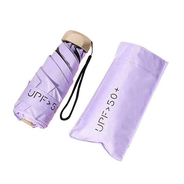 Kannettava Mini Sateenvarjo Taitettava Sateenvarjo Kevyt Kompakti Matkasateenvarjo 5-osainen Sateenvarjo Aurinko Purple