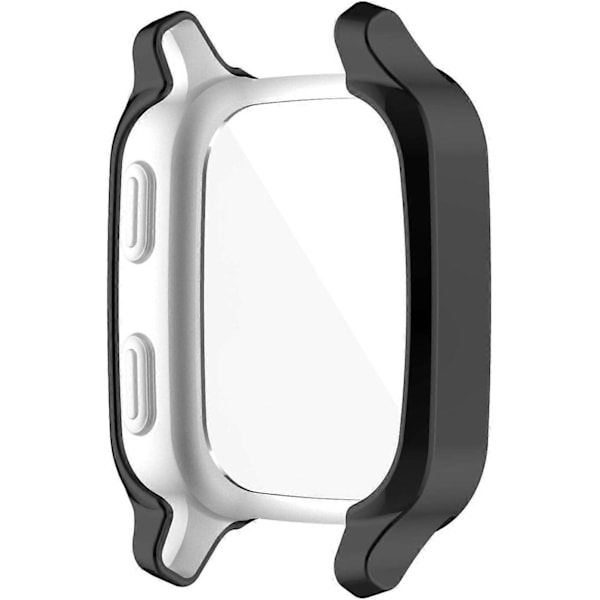 Kellon suojakotelo Garmin Venu SQ:lle, suojapuskuri sisäänrakennetulla karkaistulla lasisella näytönsuojalla, kova suojakotelo Black