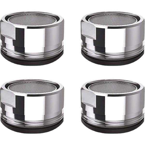 4 stk. kranlufter i rustfritt stål, kranfilter, kjøkkenbaderomskranfilter (24 mm)