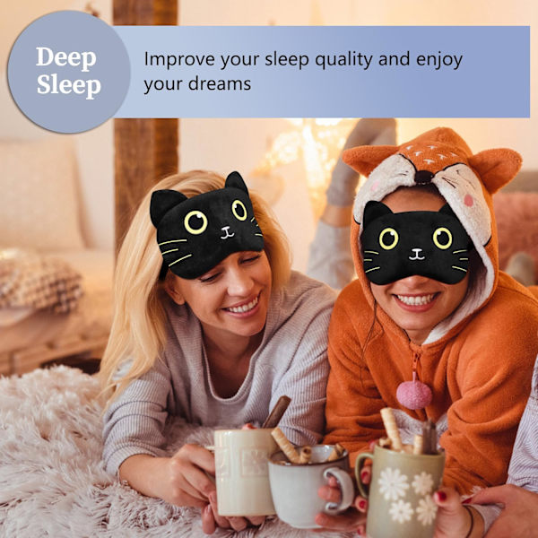 Unisilmämaski, Sarjakuva Kissa Unisilmämaski Pehmeä Pehmo Unisilmämaski Nukkumiseen Matkustamiseen Pimentävät Unimaskit Silmäsuoja