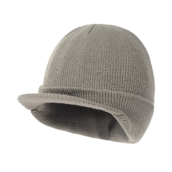 Solid Beanie / Beanie med Visir - Flere Farger Light gray