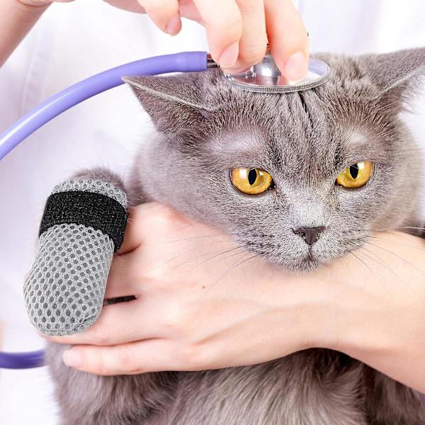 Klorfria skor för katter - Justerbara katt-skor för klösande Polyester katt-tasskydd Katt halkfria strumpor