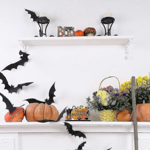 Anden dekoration til jul 3 glade Halloween borddekorationer Græskar midtpunkt stofpaneler Halloweenfest
