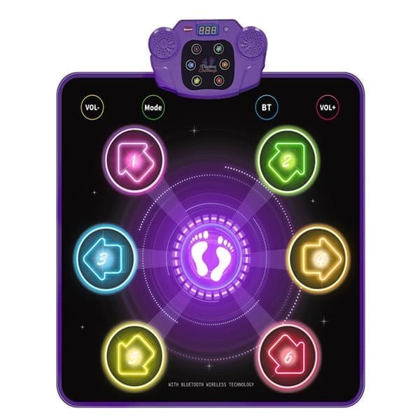 Dansemåtte til børn i alderen 4-8-12 år, Lysende dansemåtte jule- og fødselsdagsgaver til 5-årig pige Legetøj alder 6-7, Bluetooth musik