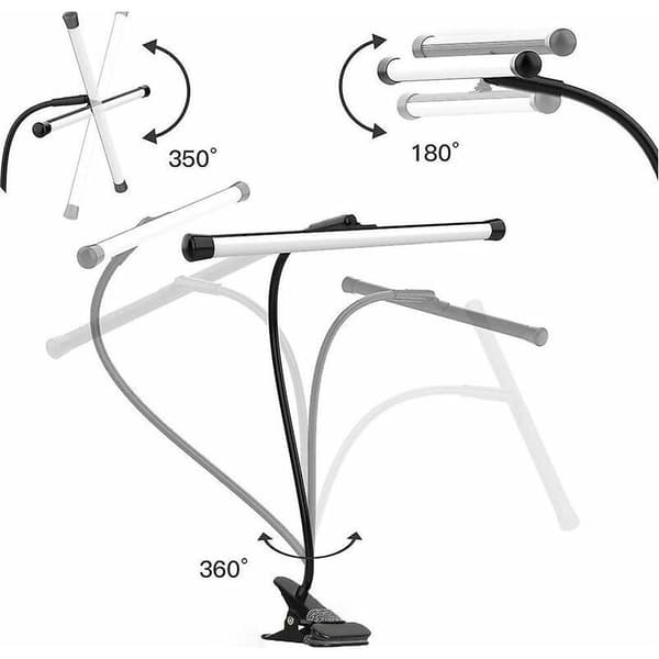 7W USB clip-on lampe kabel, børnebordslampe, 3 farver og 10 lysstyrkeniveauer