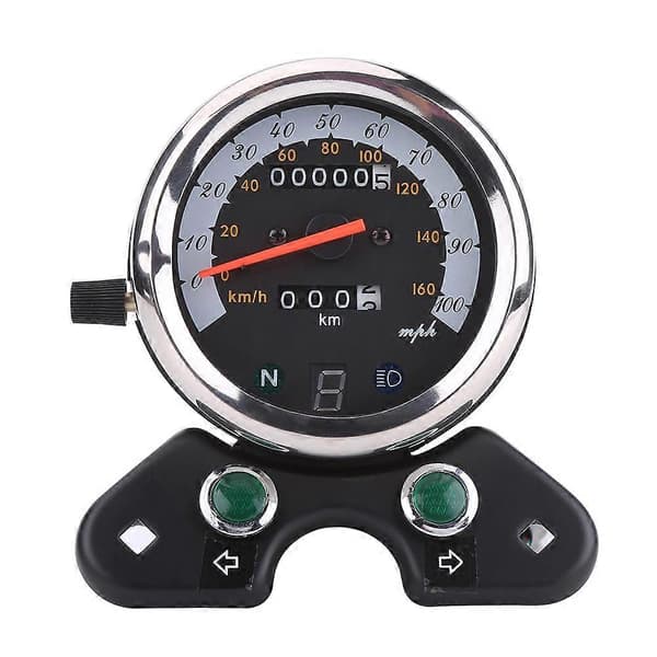 Universal Motorcykel Digital Speedometer Kilometertæller Gearindikator LCD-display til de fleste cykler