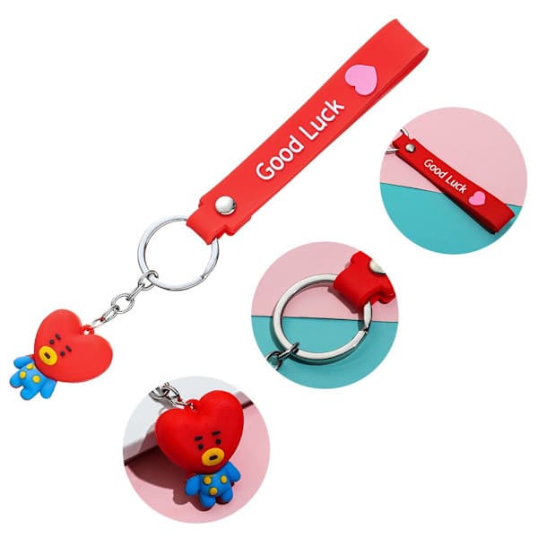 BTS BT21 Bærbar Bil Taske Dukke Pendul Nøglering - spot salg KOYA