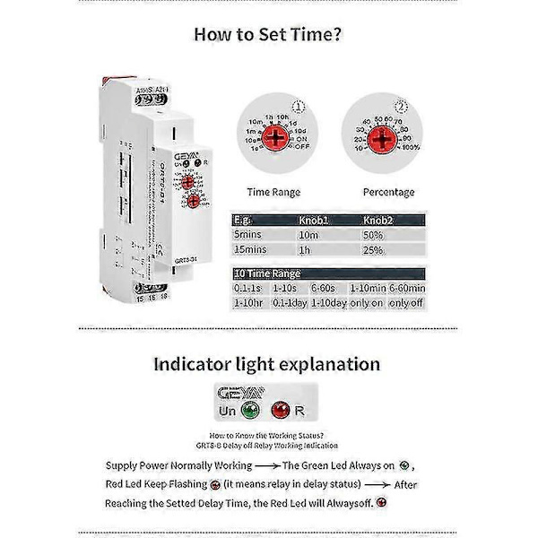 GRT8-B1 Fördröjningstimer Relä Timer Elektronisk Typ 16A, GRT8-B1 AC230V
