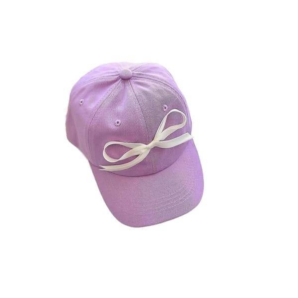 Pustende Baseballcaps Solhatter Komfortabel Baseballhatt Casual Baseball Hodeplagg Solid Solbeskyttelse Hatt for Barn Lilla Purple