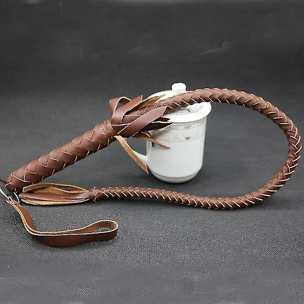 Liukumaton nahkainen puukahva, ratsastuspiiskat, kilparatsastusvarusteet 80cm Leather Brown