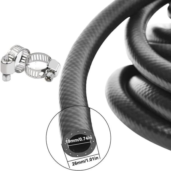 NBR Brændstofslange - 3 Meter - Holdbart Gummi - Til Diesel og Benzin - 19mm Indvendig Diameter