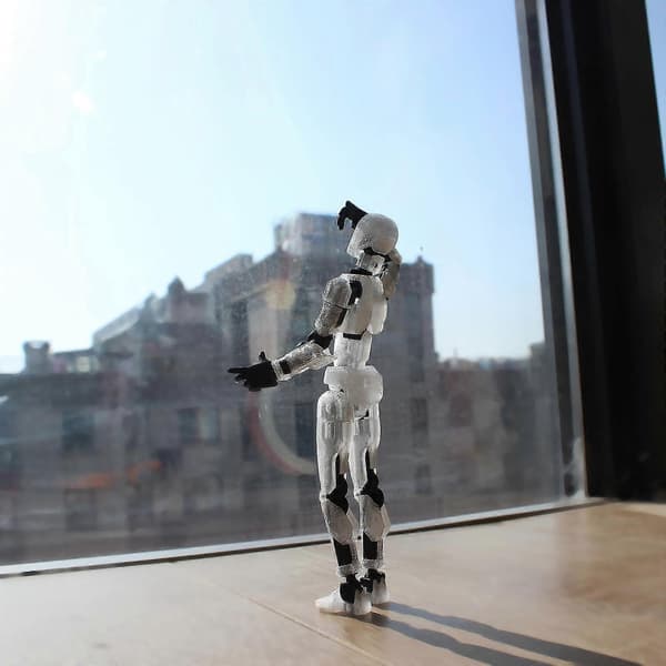3D-printad actionfigur, T13 actionfigur, Titan 13 actionfigur, Robot actionfigur red