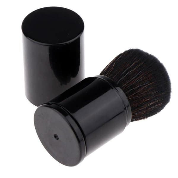 Professionel makeup udtrækkelig blushbørste løs pudderbørste til ansigt med etui, 82X35mm