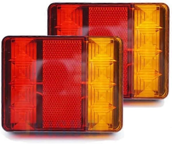 Bilbaklys 2 stk 12V 8 LED baklys 6 funksjoner tilhenger campingvogn lastebil baklampe