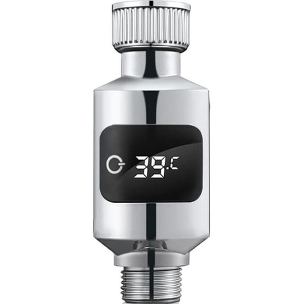 Dusjvanntemperaturmåler med sensitiv sensor og digital LED-skjerm, sensitiv vanntemperatursensor for baderom