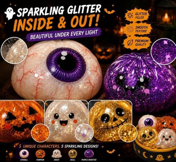 Halloween Spöke Dumpling Squishy - Långsamt Resande Stressavlastningsleksak, Söt Skrämmande Dekoration och Present, Idealisk för Fest och Avkoppling SZ2