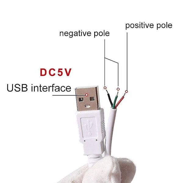 Vit DC 5V LED Dimmer USB-port Strömförsörjning