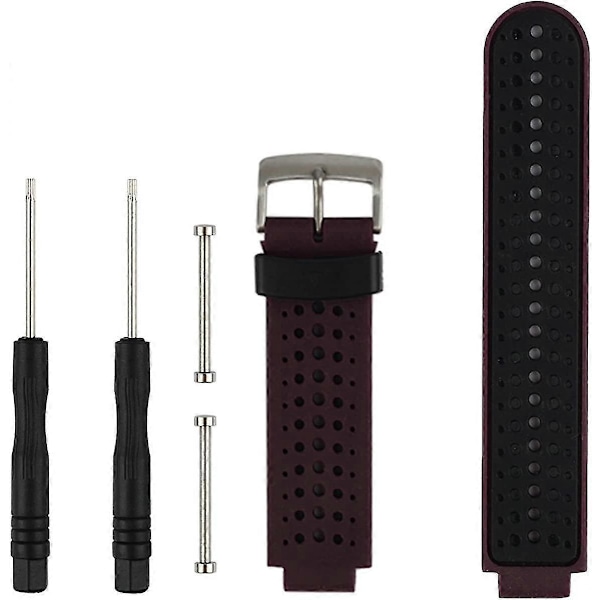 Udskiftnings Smart Armbåndsur Tilbehørsrem til Garmin Forerunner 220/230/235/620/630/735XT/235 Lite Plum-Black