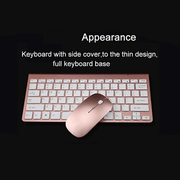 2.4 GHz:n erittäin ohut langaton näppäimistö- ja hiiriyhdistelmä USB-vastaanottimella PC Win -käyttöön