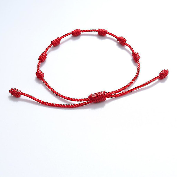 2 st 7 knutar Röd Tråd Armband för Skydd Onda Ögat Lycka Amulett för Framgång och Välstånd Vänskapsarmband A-YUHAO